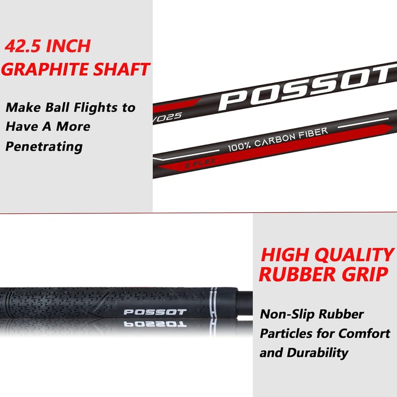 POSSOT Golf Fairway Wood, 3/5 Wood with Graphite Shafts for Man's, Golf Club with Premium Regular and Stiff Flex Shaft, Right Handed - Image 4